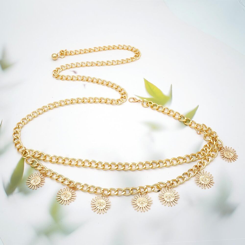 3266 Vintage Metal Leaf Pendant Body Chain Cross Pearl Multi-layer - Picture 5 of 7